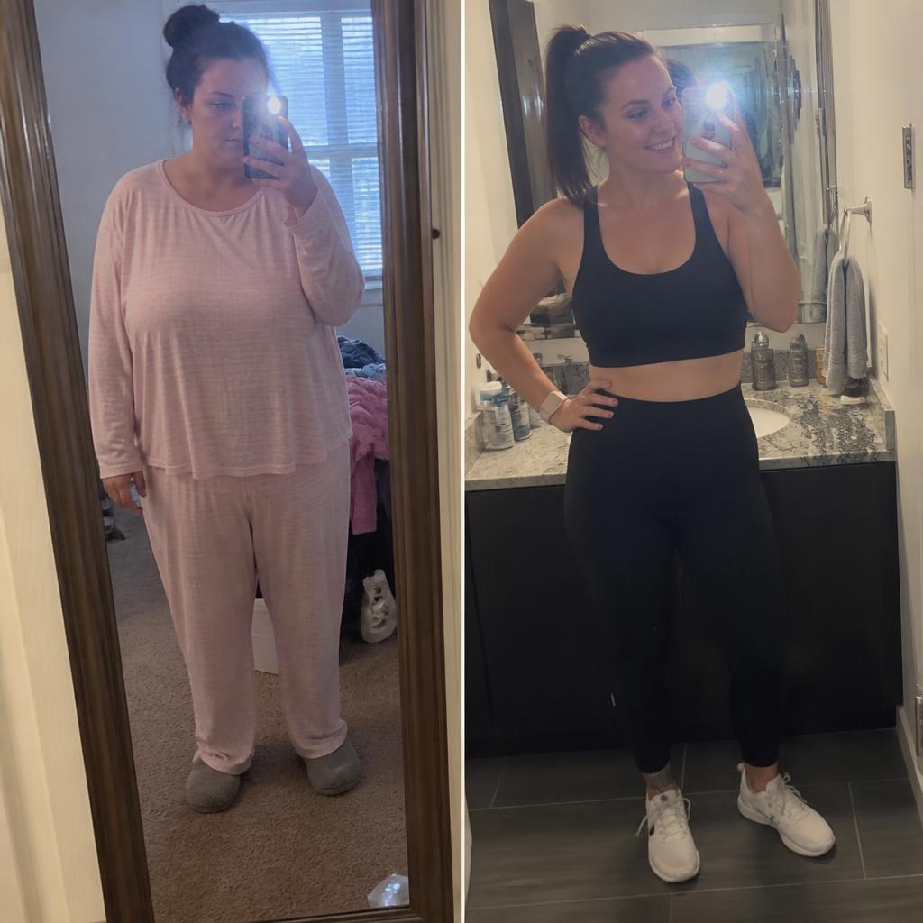 Samantha L. before and after transformation